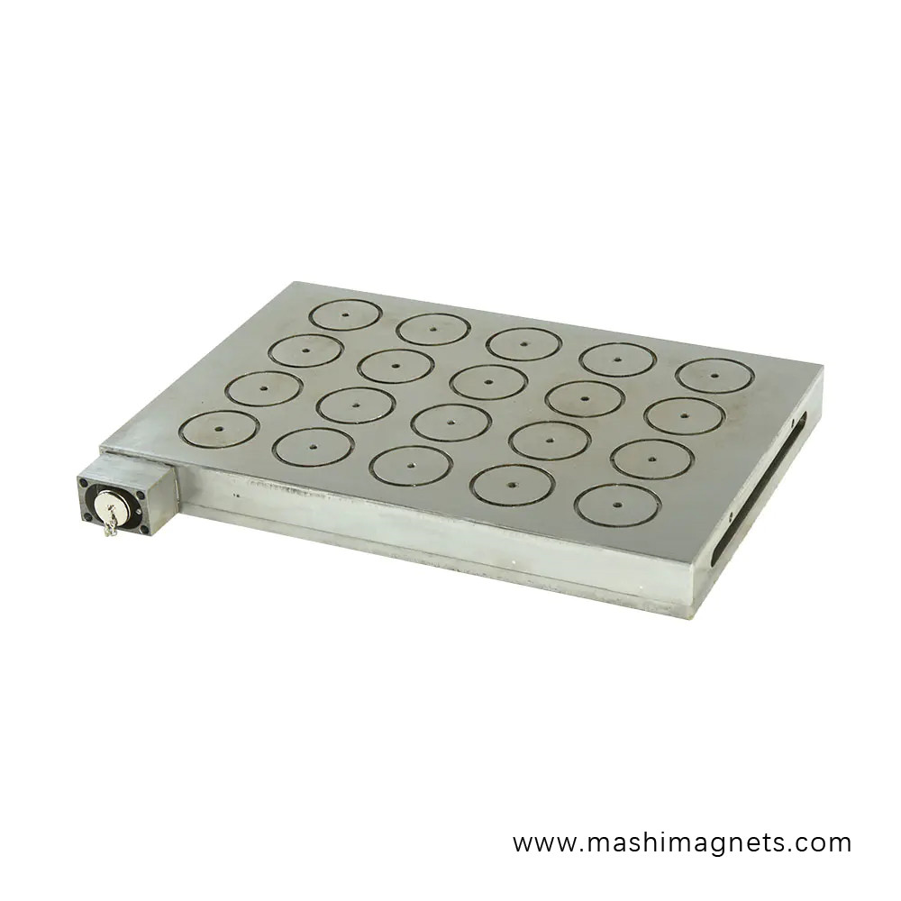 Square Electro-Permanent Magnetic Chuck with Round Poles